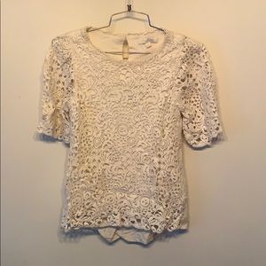 Free people ivory lace crochet top xs